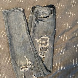 Express mid rise distressed jeans
